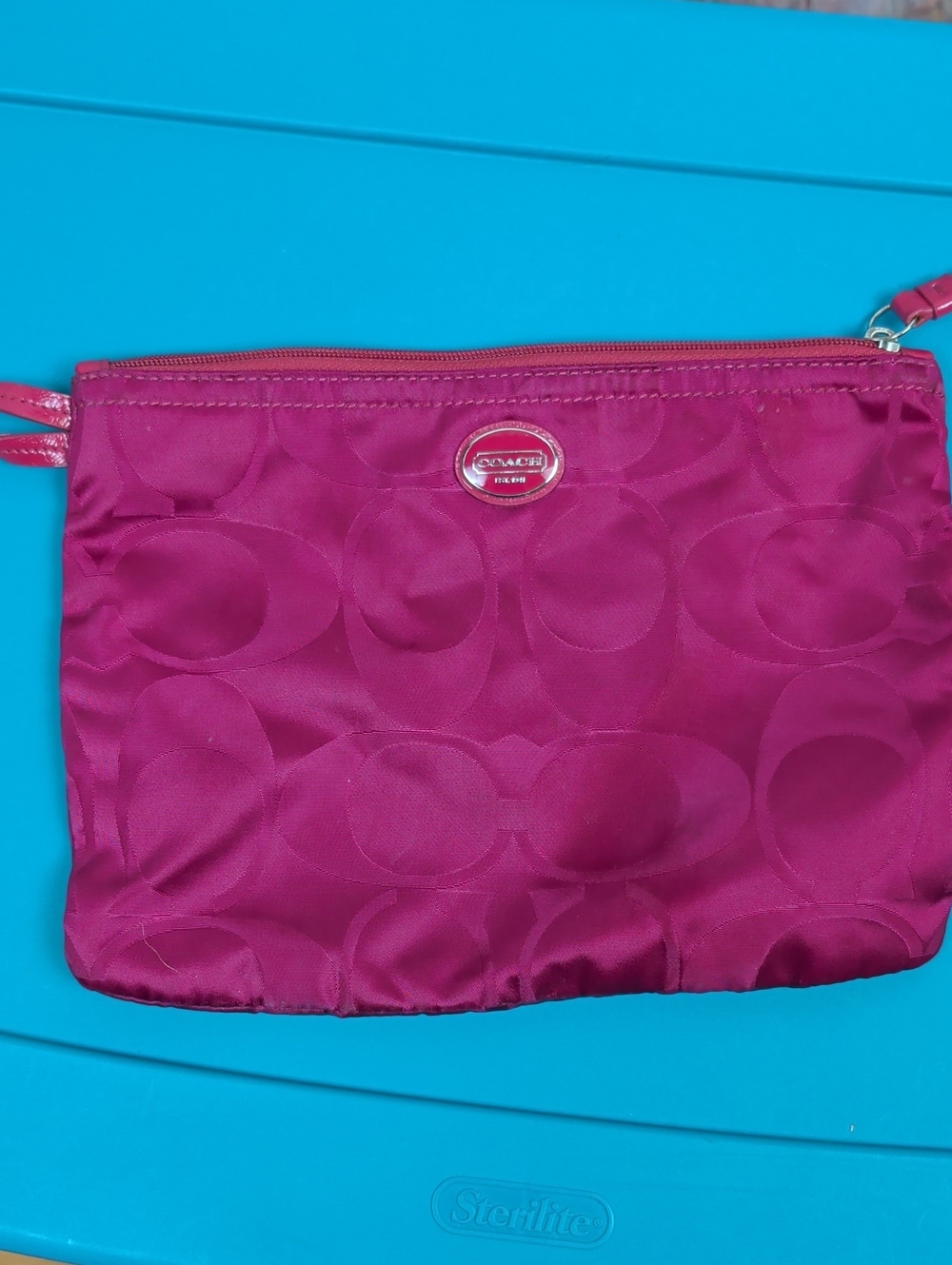 Coach Pink Signature Makeup Bag